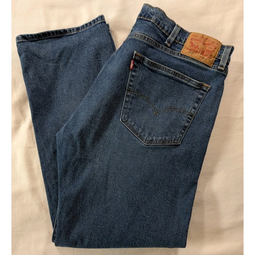 Levi's 505 Men's Jeans 38x30 Regular Fit Straight Leg Blue Denim Medium Dk Wash